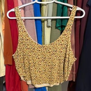 Forever 21 Yellow floral Crop Tank Top